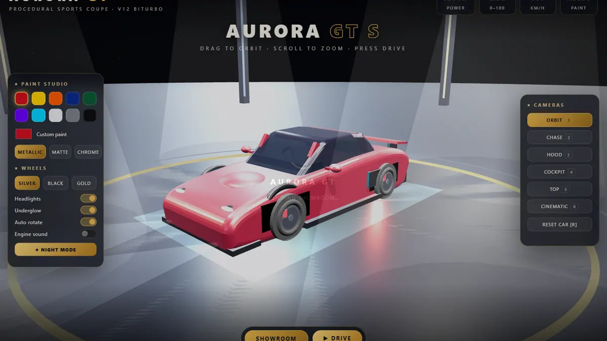 3D CAR MODEL AND SIMULATOR project preview