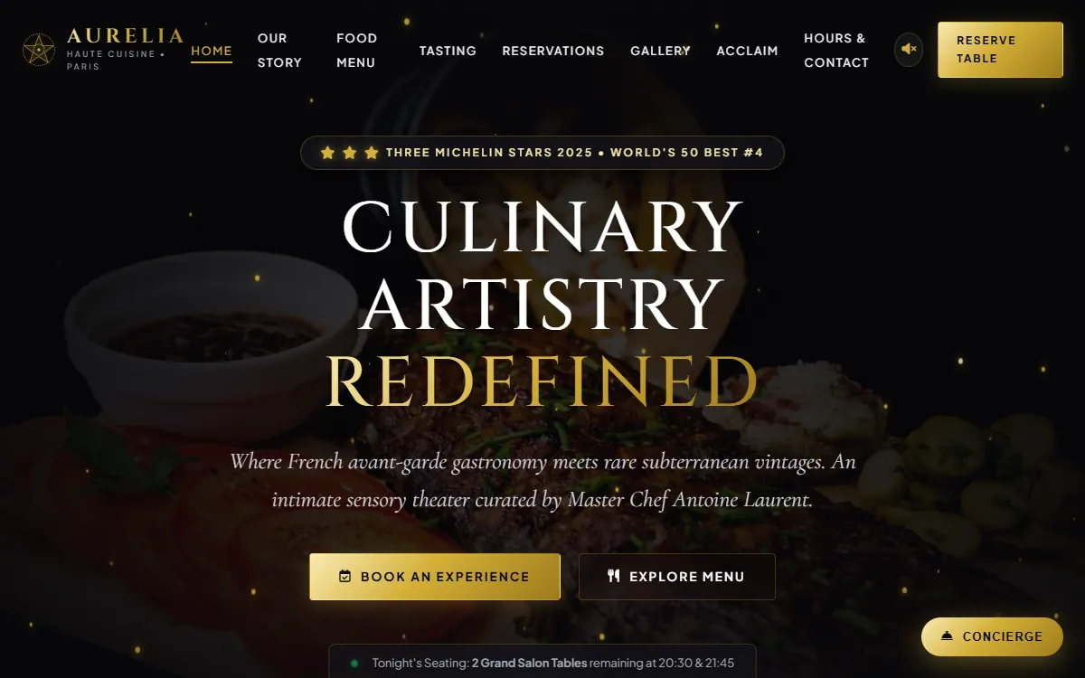 Screenshot of PREMIUM RESTAURANT WEBSITE