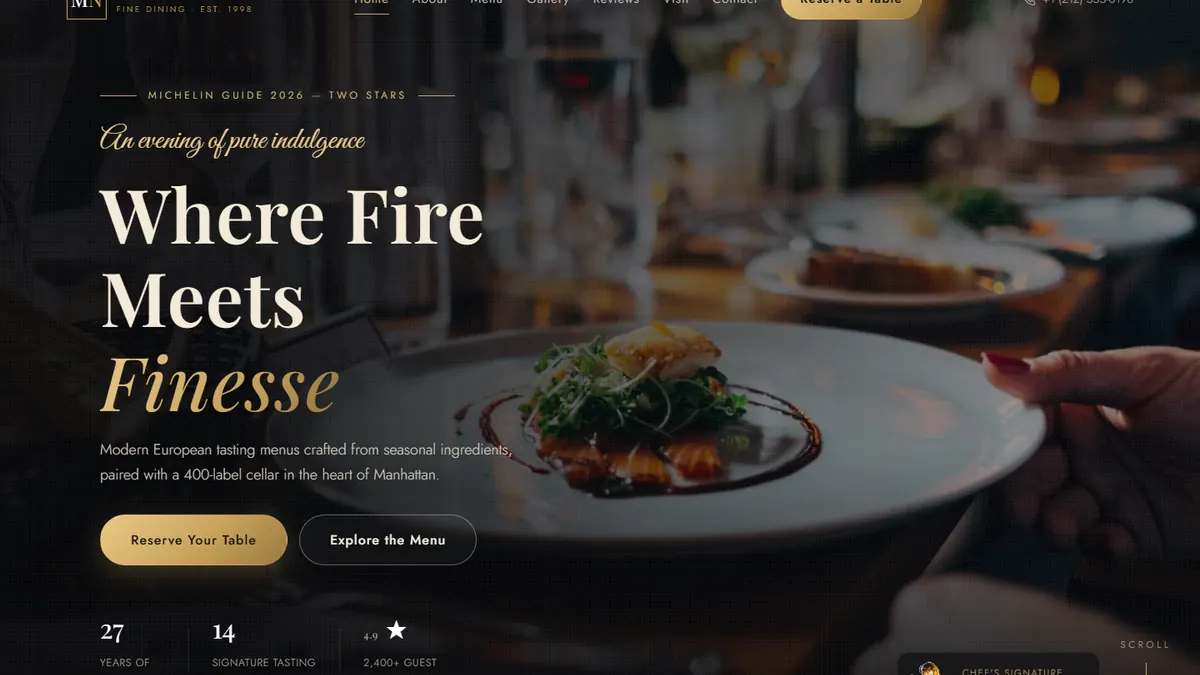 PREMIUM RESTAURANT WEBSITE project preview