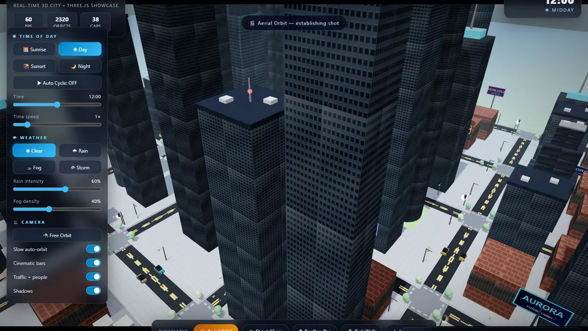 Neon Metropolis — 3D City website preview